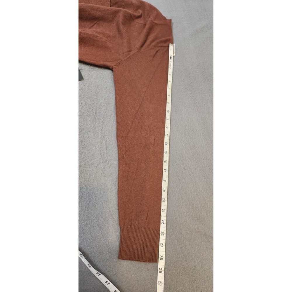Boston Proper Women's Chocolate Brown V Neck Pullover Tie Sweater Dress NWT Sz L - Picture 6 of 11